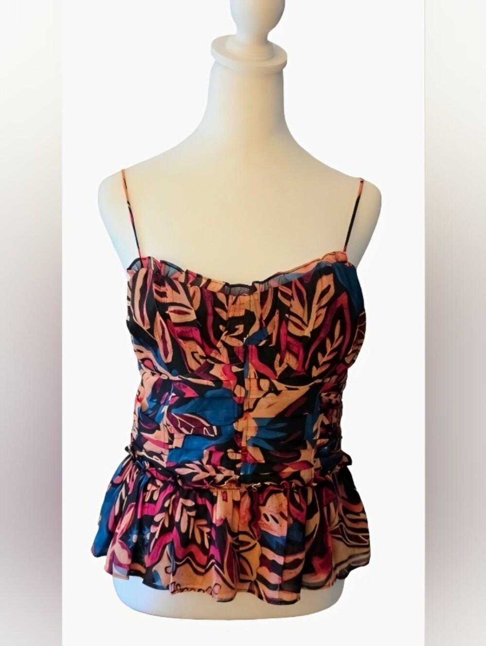 BCBG Abstract Floral Camisole Top NEW